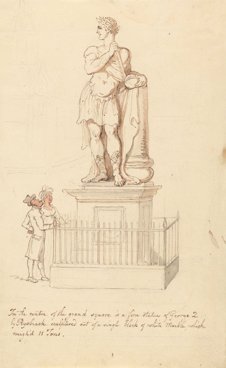 Statue af Georg II, Greenwich af Thomas Rowlandson