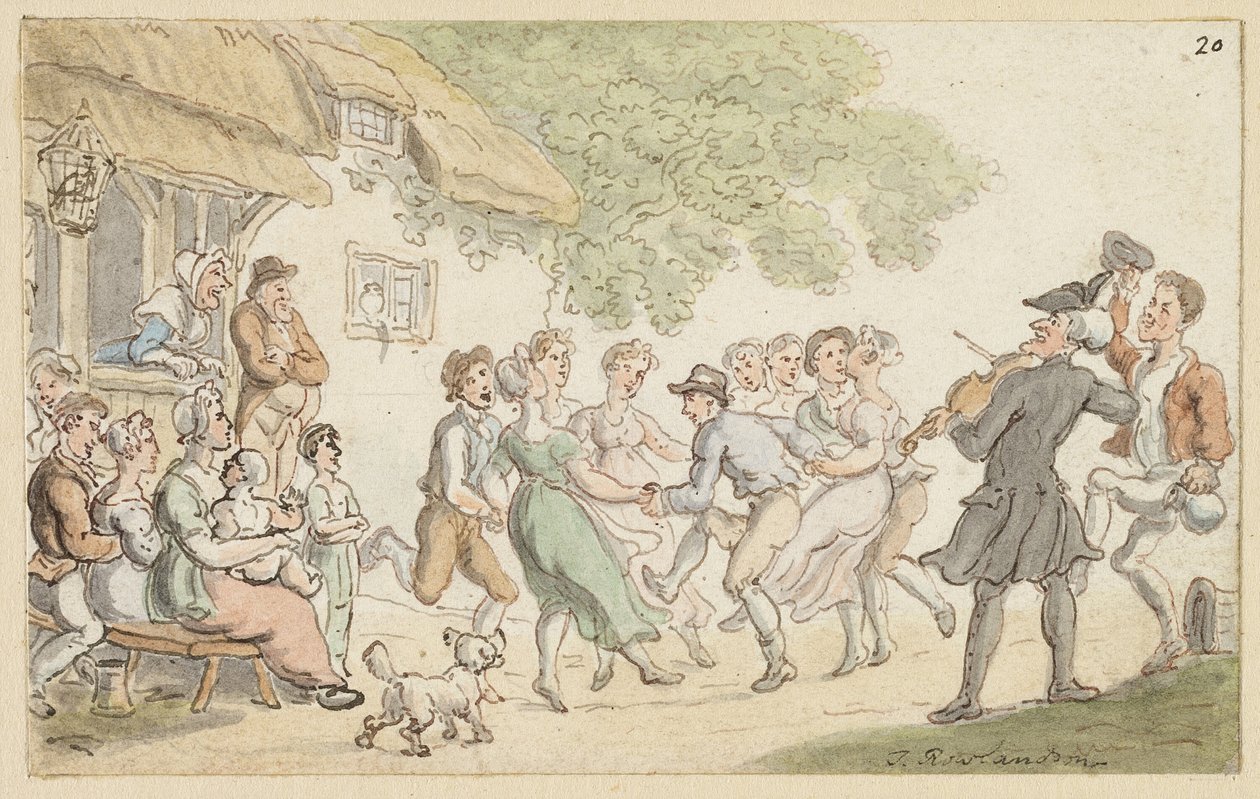 Undersøgelse til Dr. Syntaks og landlig sport af Thomas Rowlandson
