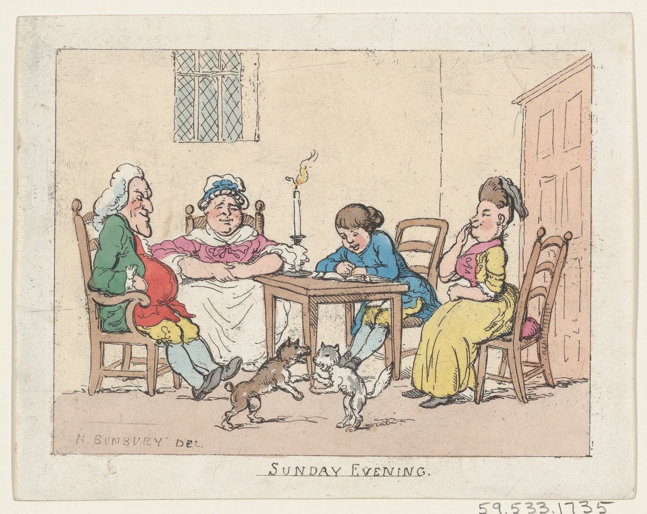 Søndag Aften, 1770-1780., 1770-1780. af Thomas Rowlandson