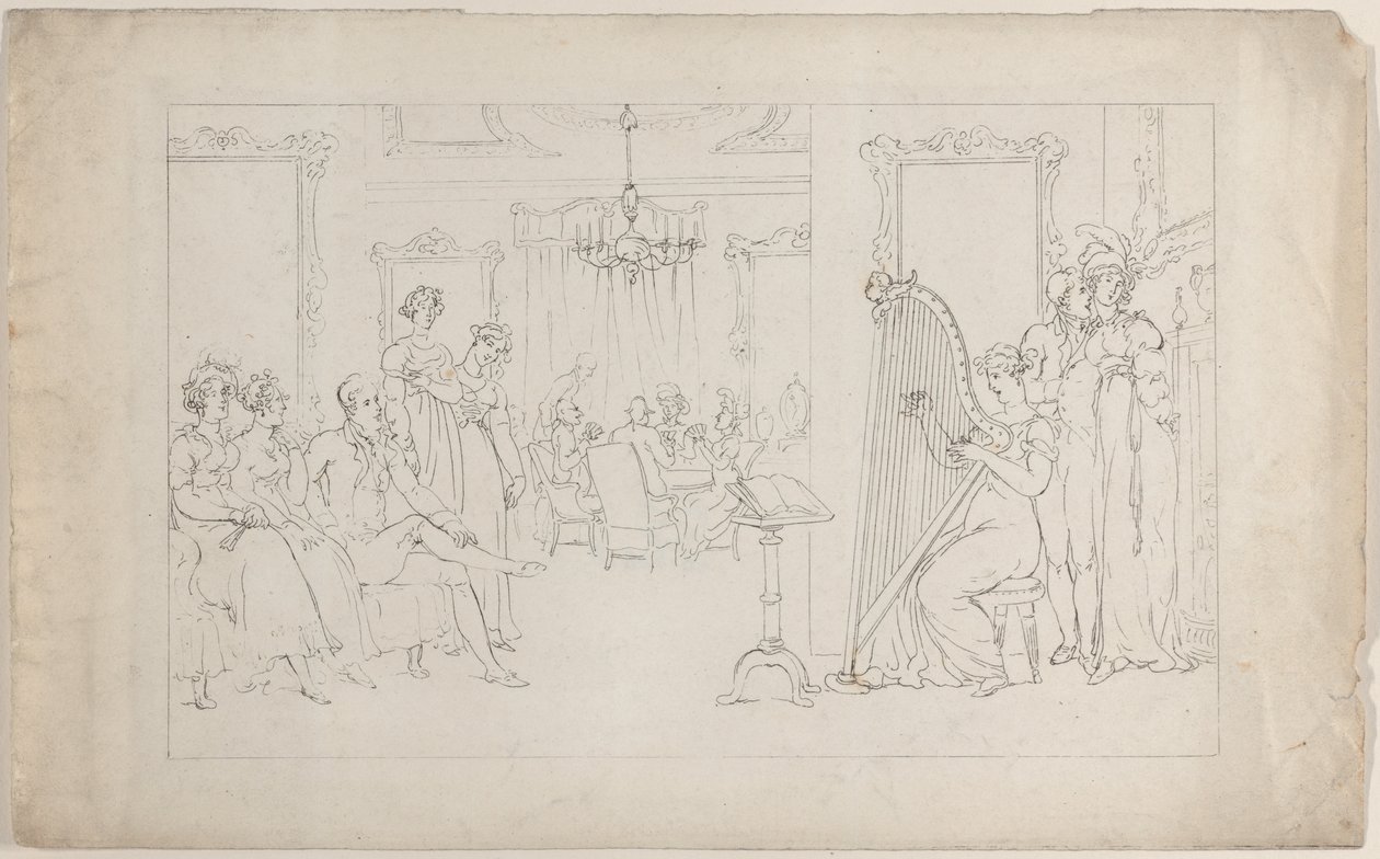 Sød er stemmen, hvis kræfter kan bevæge sig og kalde det omstrejfende hjerte til at elske..., 1. september 1817. af Thomas Rowlandson