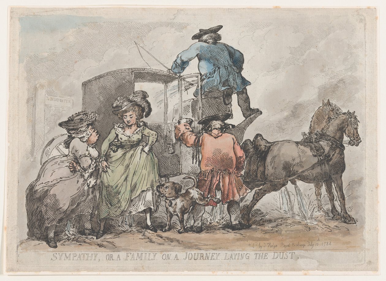 Sympathy, or A Family On A Journey Laying The Dust, 12. juli 1784., 12. juli 1784. af Thomas Rowlandson