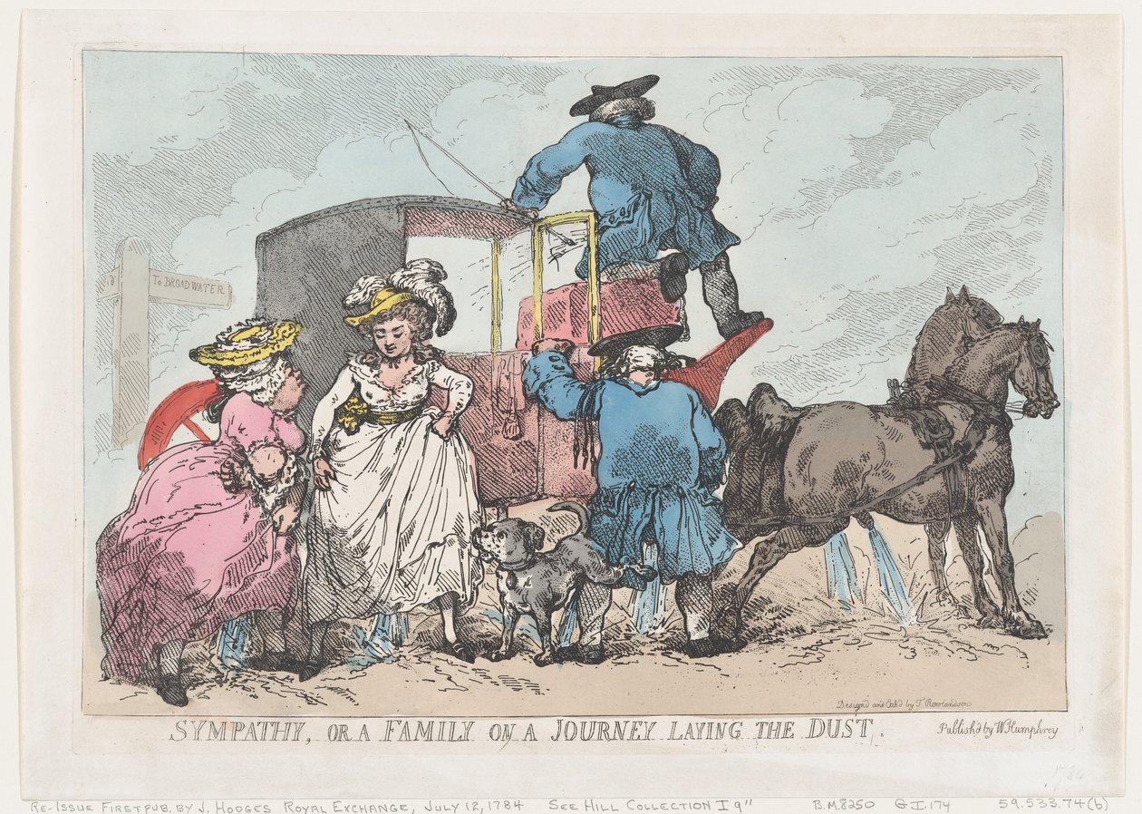 Sympathy, or A Family On A Journey Laying The Dust, 12. juli 1784., 12. juli 1784. af Thomas Rowlandson