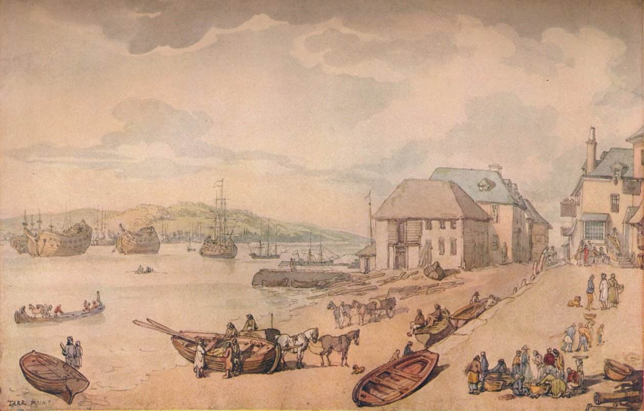 Tarr Point Torpoint, Plymouth, c1700-tallet af Thomas Rowlandson
