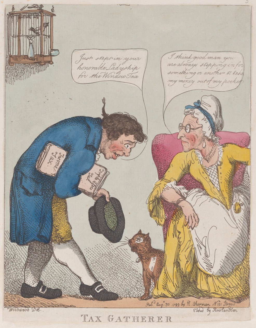 Skatteopkræver, 30. august 1799., 30. august 1799. af Thomas Rowlandson
