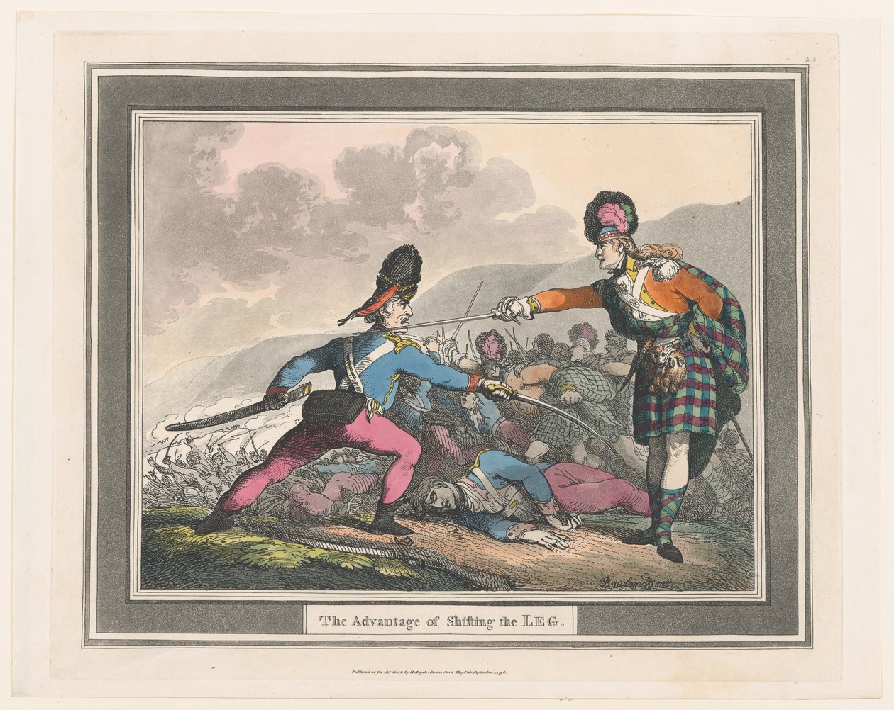 Fordelen ved at flytte benet, september 1798., september 1798. af Thomas Rowlandson