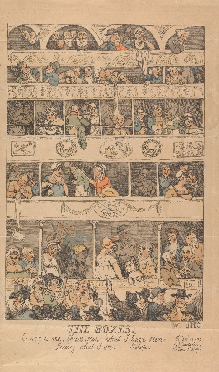 »The Boxes«: Åh, hvor er jeg ulykkelig, at jeg har set, hvad jeg har set, og ser, hvad jeg ser. af Thomas Rowlandson