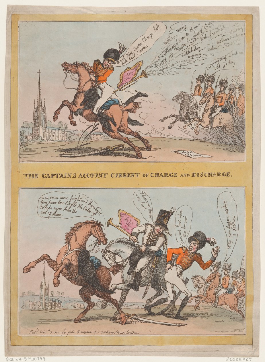 Kaptajnernes kontostrøm for charge og decharge, 3. februar 1807., 3. februar 1807. af Thomas Rowlandson