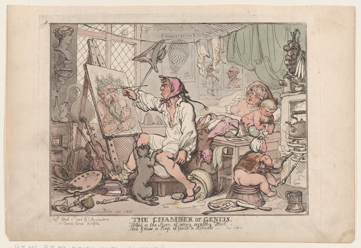 Genius Kammer, 2. april 1806., 2. april 1806. af Thomas Rowlandson