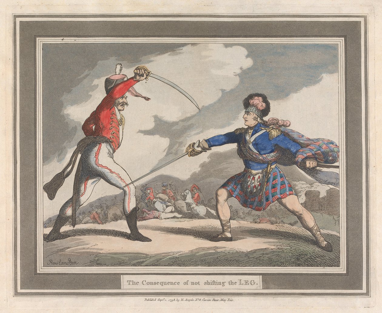 Konsekvensen af ikke at flytte benet af Thomas Rowlandson