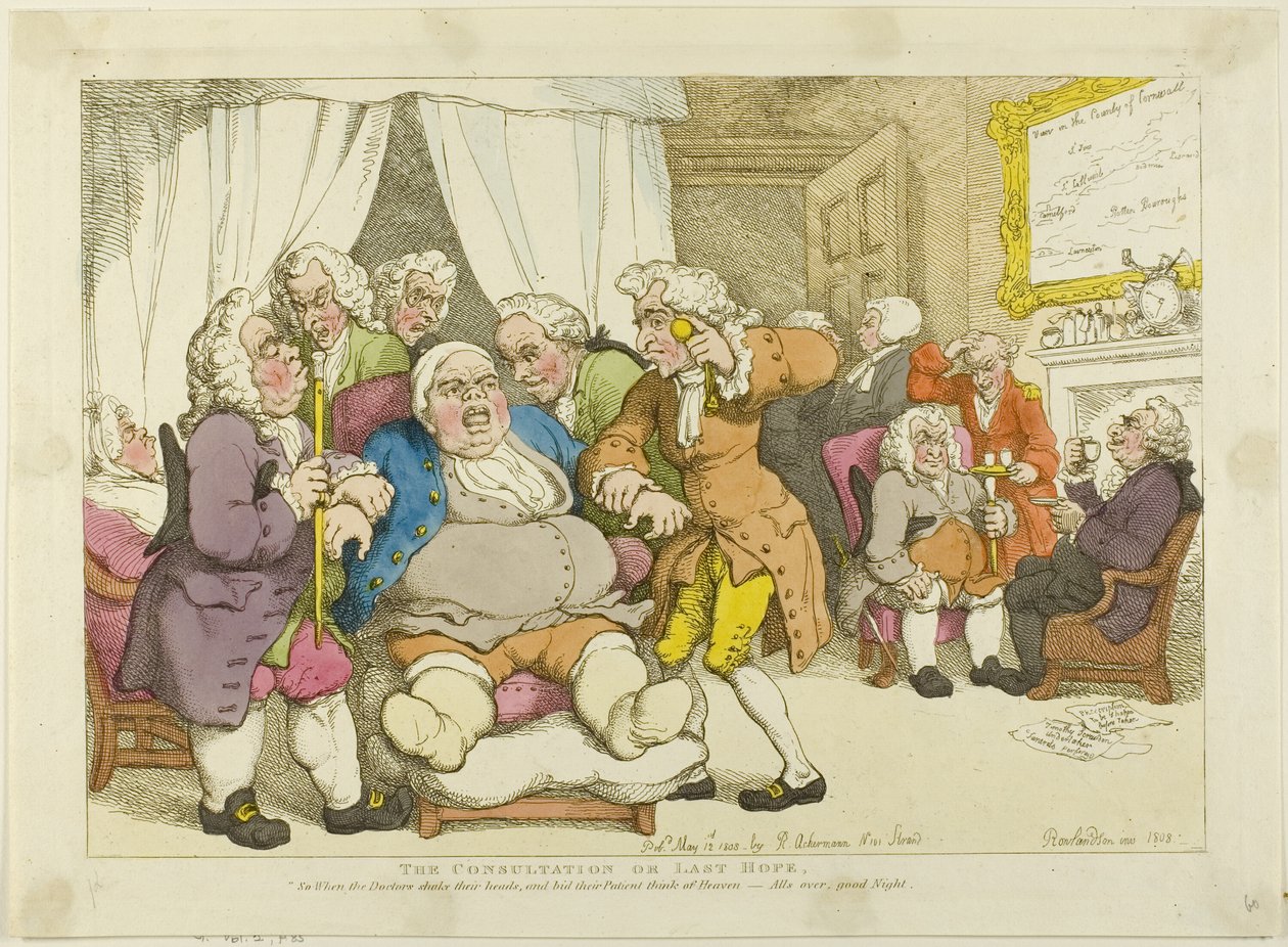 Konsultationen eller det sidste håb af Thomas Rowlandson