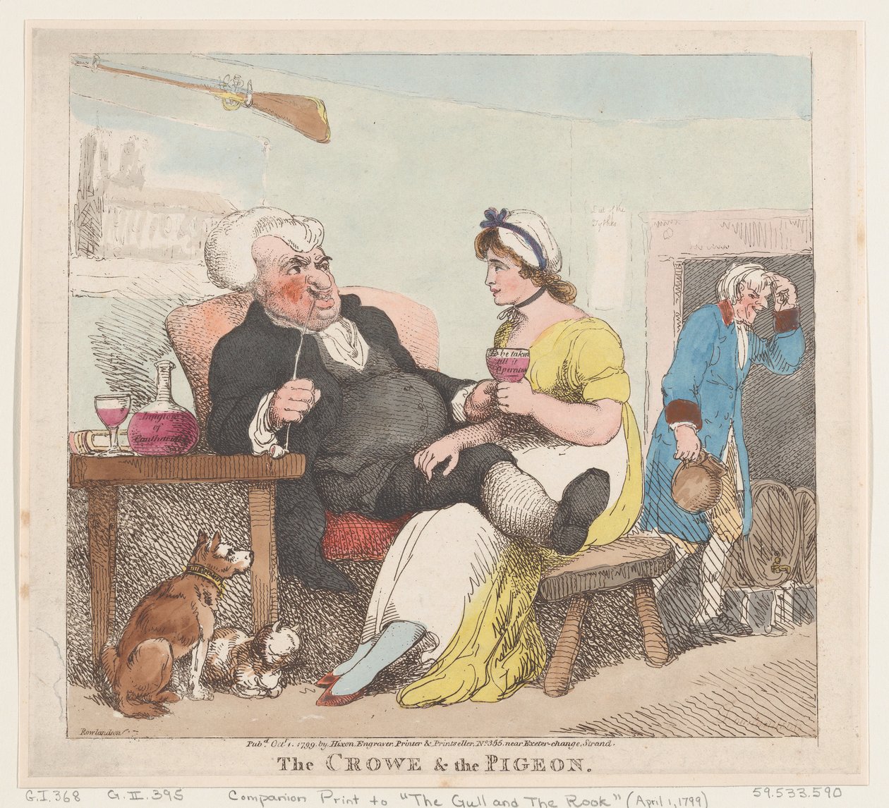 The Crowe & The Pigeon, 1. oktober 1799., 1. oktober 1799. af Thomas Rowlandson
