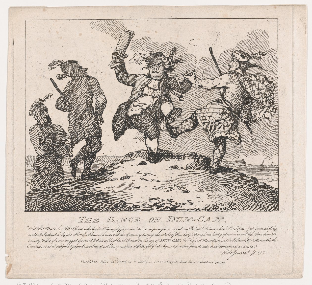 The Dance on Dun-Can Picturesque Beautys of Boswell, Part the Second, 15. maj 1786., 15. maj 1786 af Thomas Rowlandson