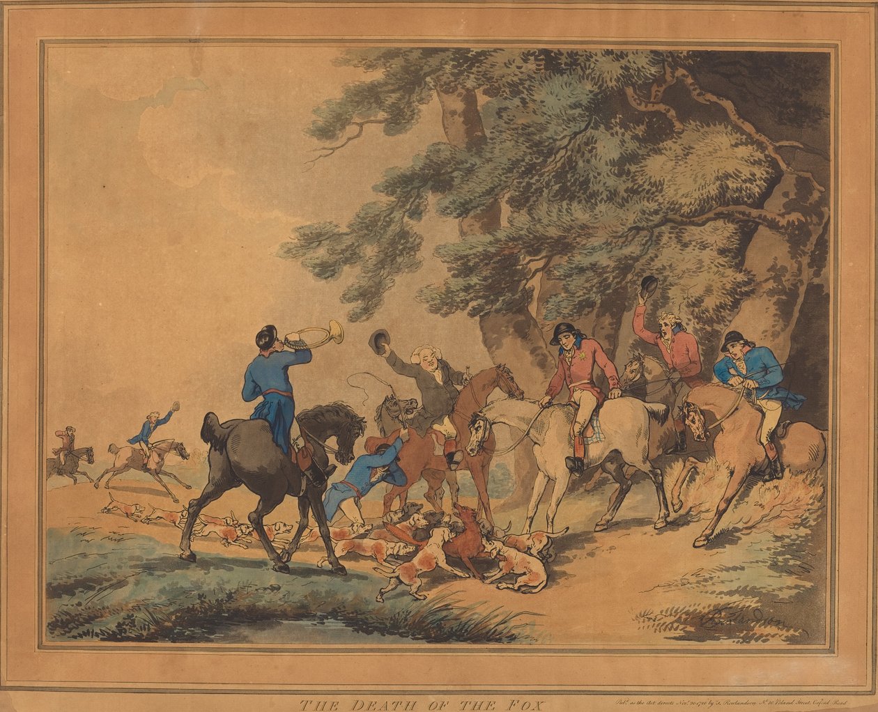 The Death of the Fox, udgivet 1786. af Thomas Rowlandson