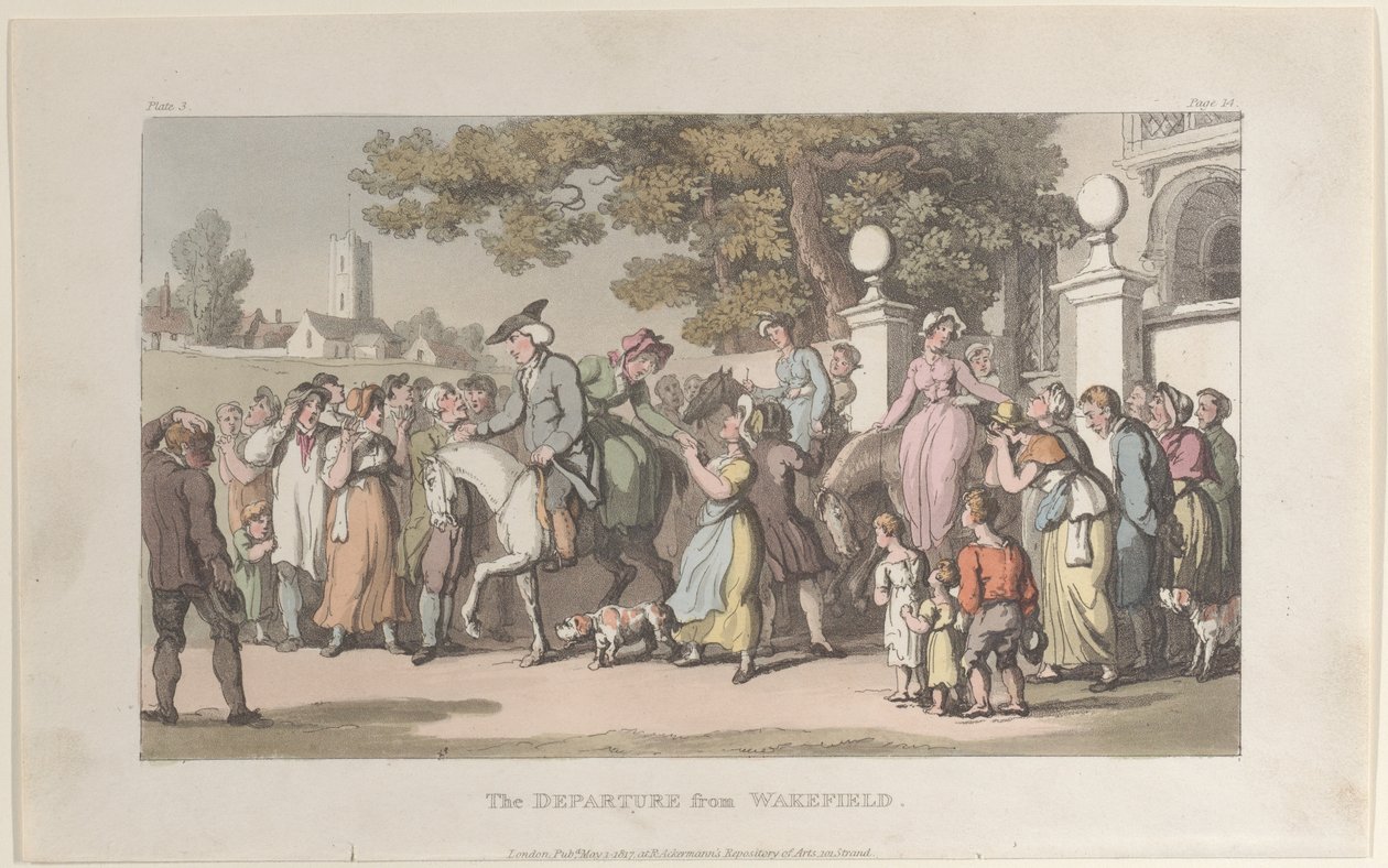 Afgangen fra Wakefield, fra The Vicar of Wakefield, 1. maj 1817., 1. maj 1817. af Thomas Rowlandson