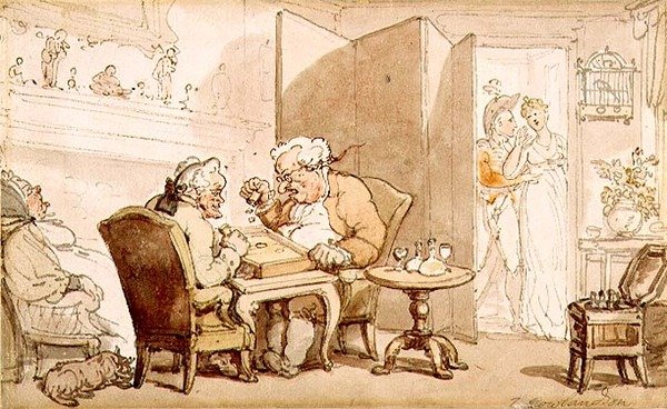 The Dicers (akvarel på papir) af Thomas Rowlandson