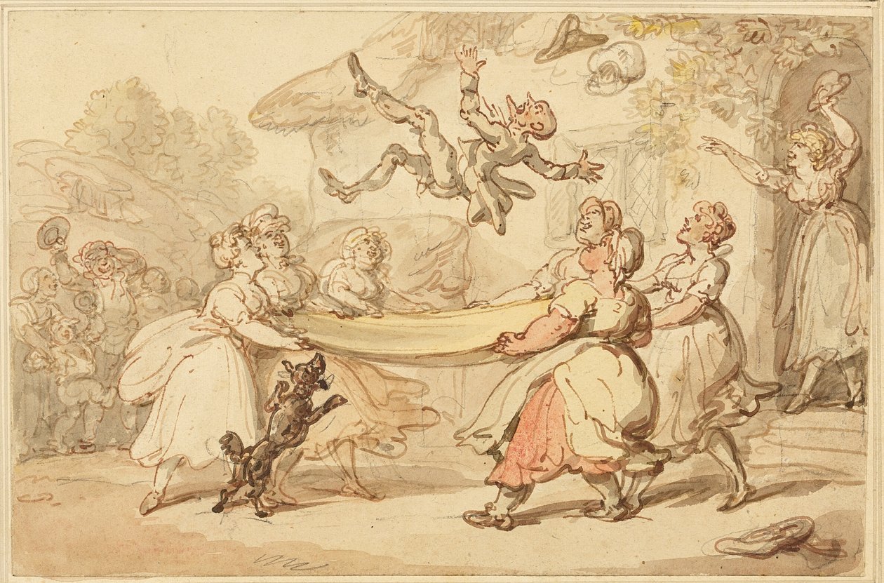 Lægens straf eksekveret til lille underholdning for hele landsbyen af Thomas Rowlandson