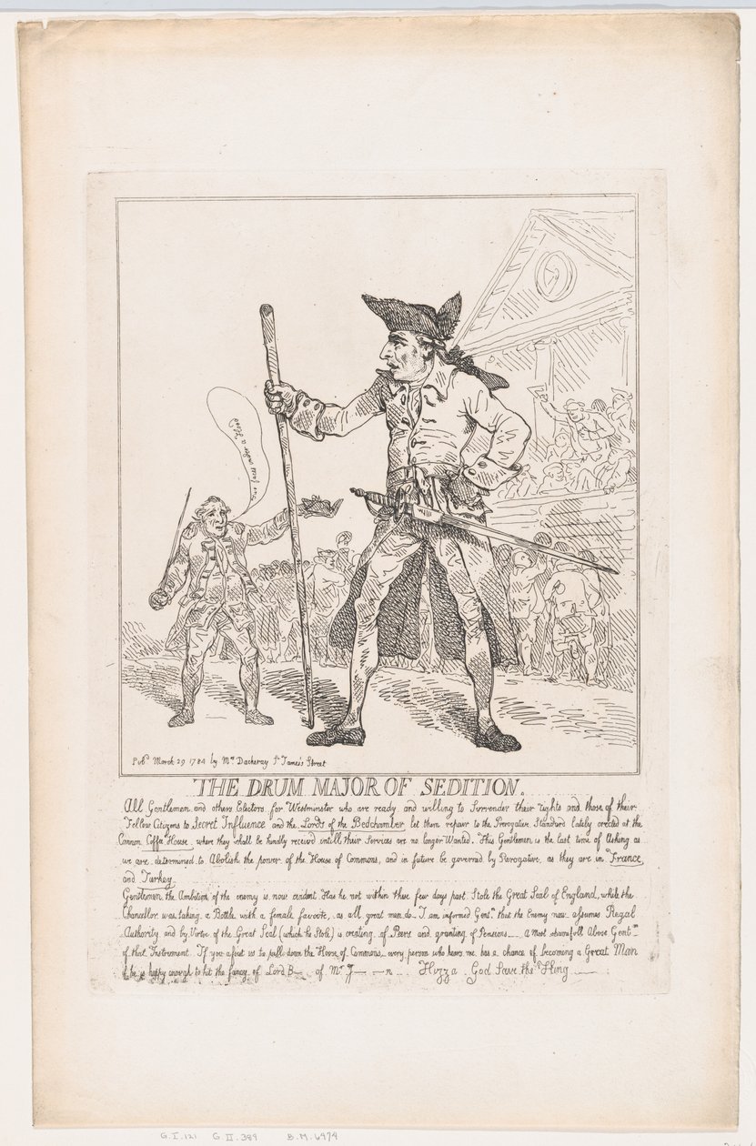 The Drum Major of Sedition, 29. marts 1784., 29. marts 1784. af Thomas Rowlandson