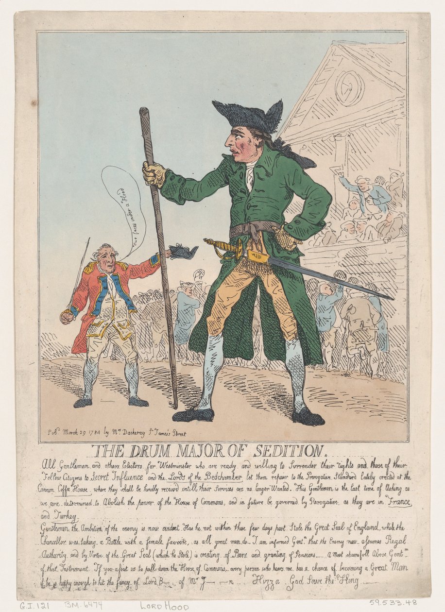 The Drum Major of Sedition, 29. marts 1784., 29. marts 1784. af Thomas Rowlandson