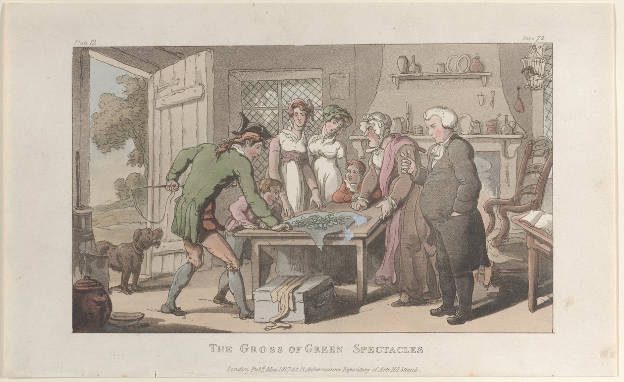 The Gross of Green Spectacles, fra The Vicar of Wakefield, maj 1817., maj 1817. af Thomas Rowlandson