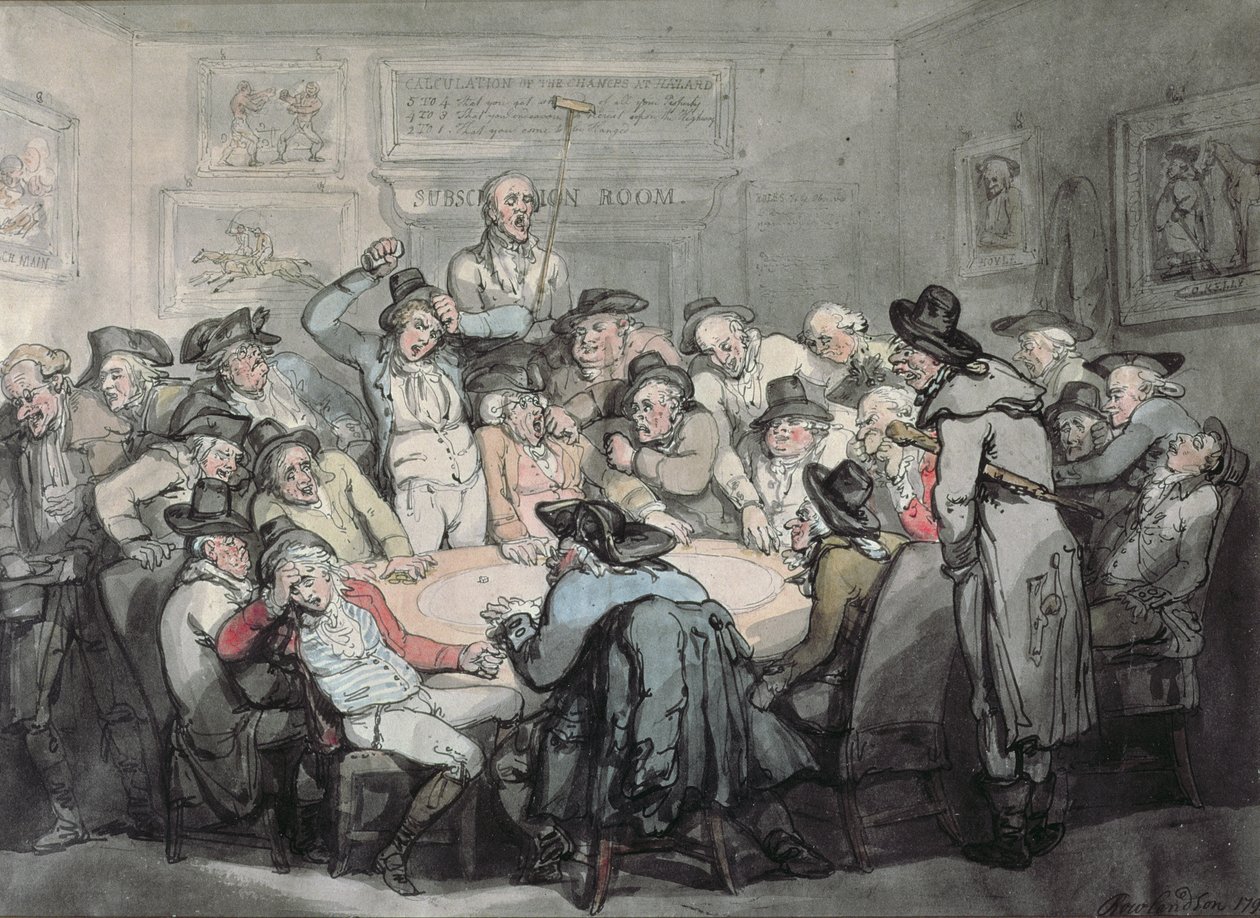 Hazard Room (akvarel) af Thomas Rowlandson