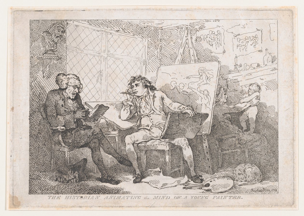 Historikeren animerer en ung malers sind, 1784., 1784. af Thomas Rowlandson