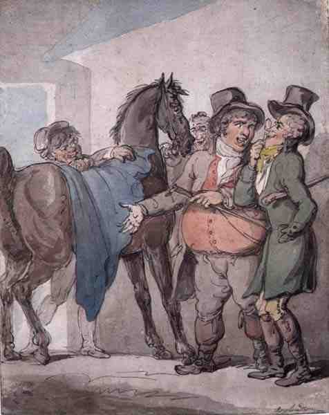 The Horse Deal (pen, akvarel og blyant på papir) af Thomas Rowlandson