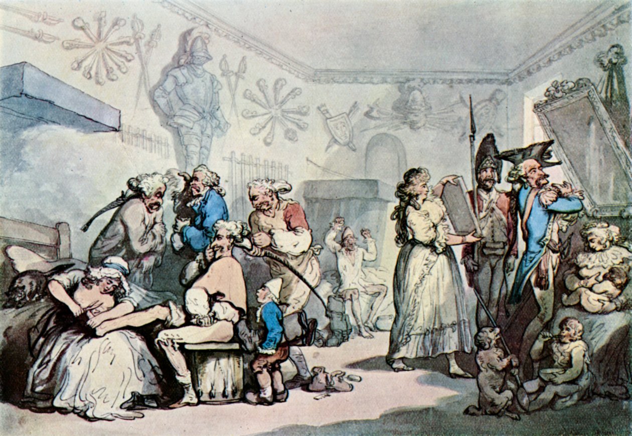 Det indre af en fransk kaserne, 1787, 1929 af Thomas Rowlandson