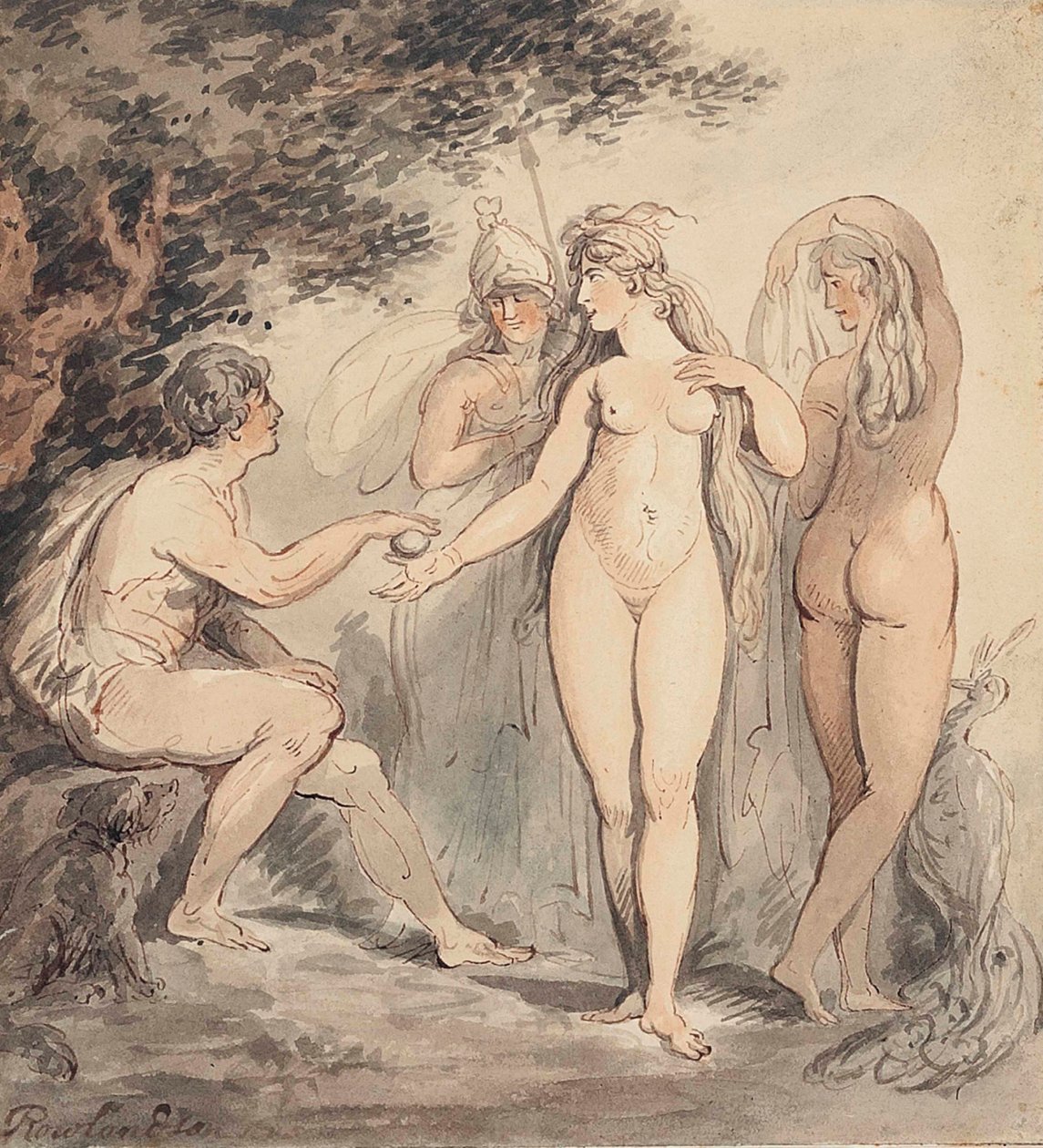 The Judgement of Paris, signeret 