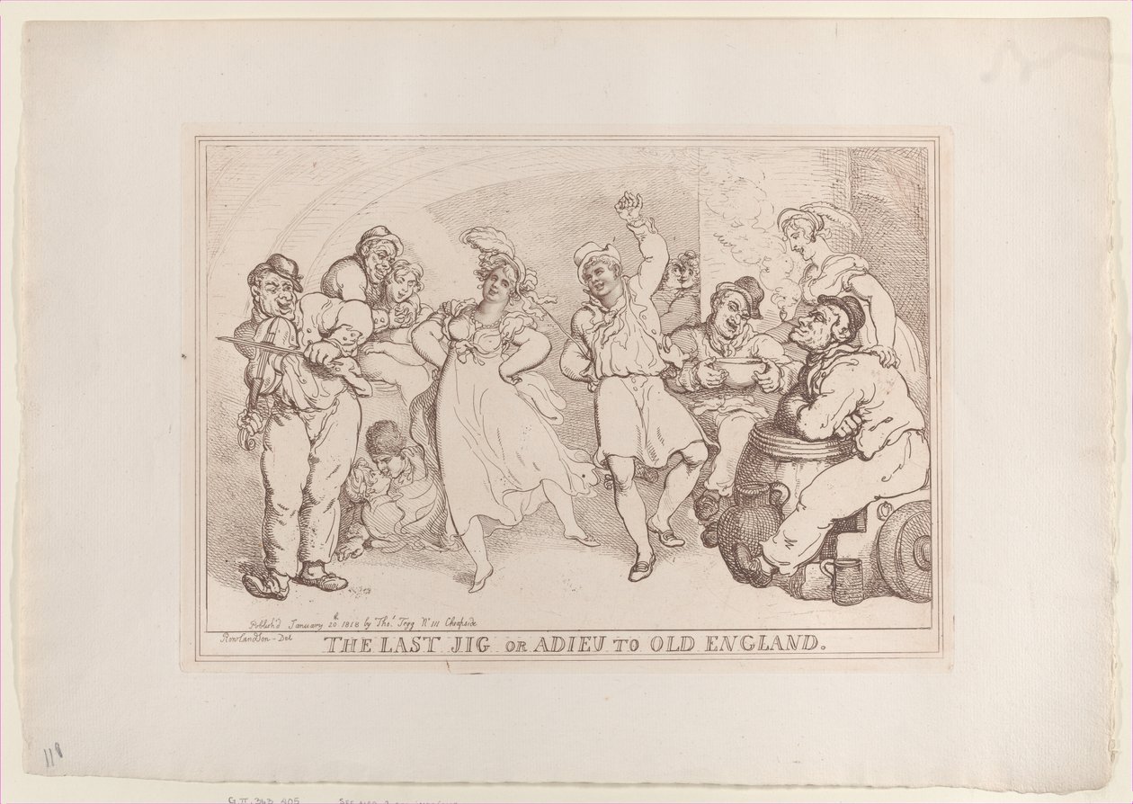 The Last Jig or Adieu to Old England, 20. januar 1818., 20. januar 1818. af Thomas Rowlandson