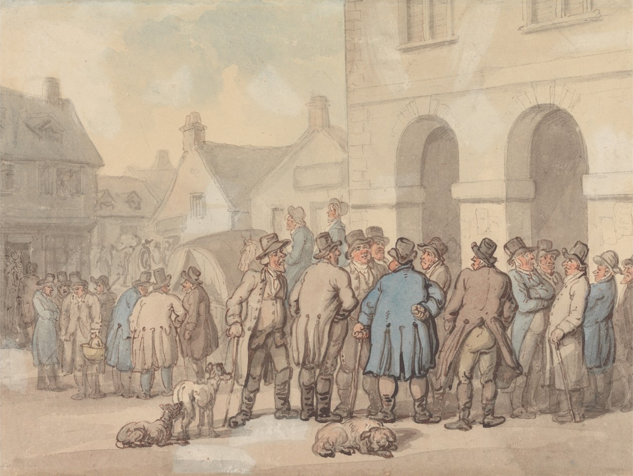 The Market Place, Brackley, Northamptonshire af Thomas Rowlandson