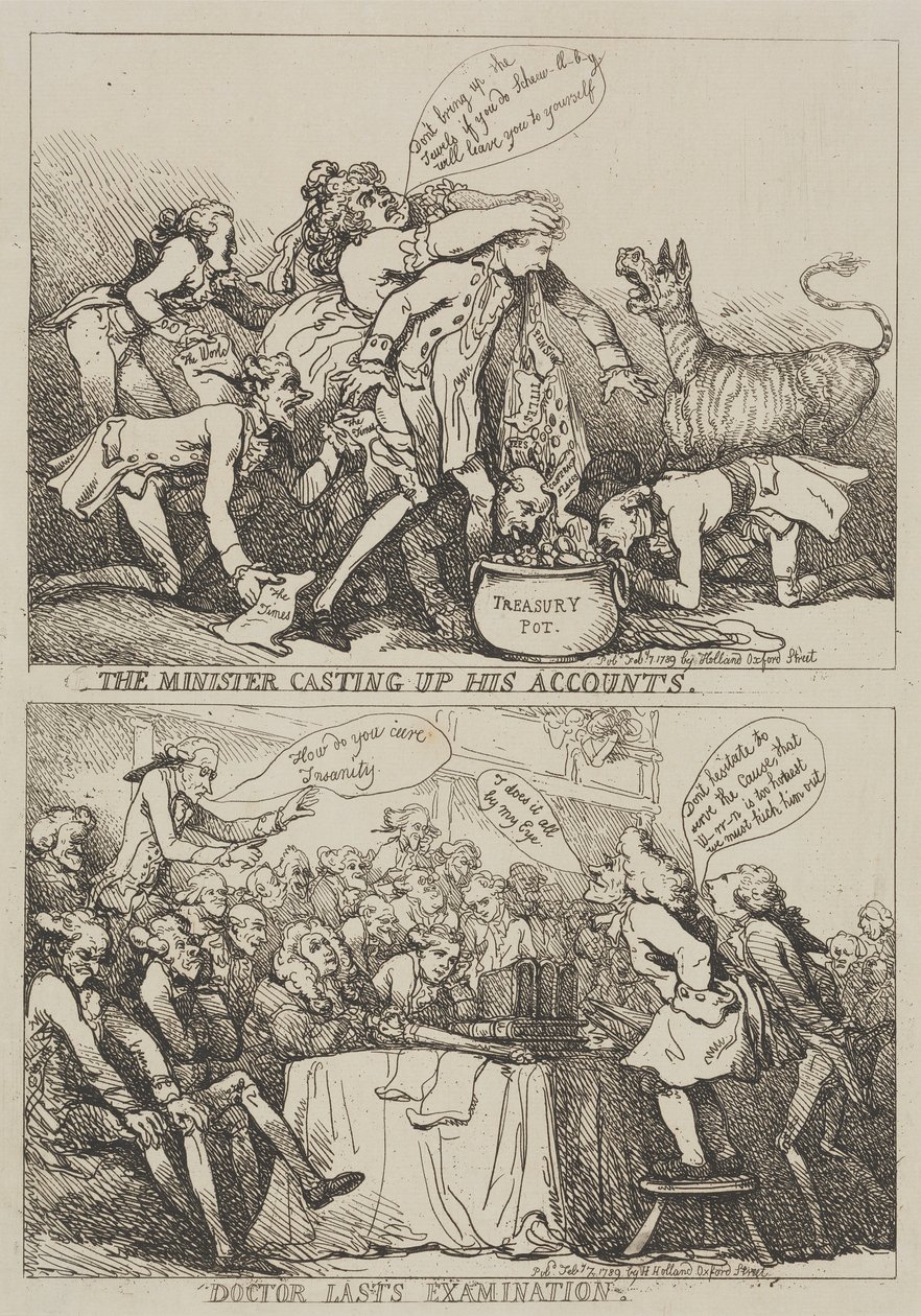 Ministeren gør regnskabet op af Thomas Rowlandson