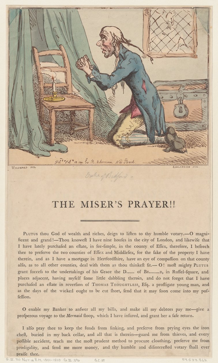 Gnærens bøn, 10. februar 1801., 10. februar 1801. af Thomas Rowlandson