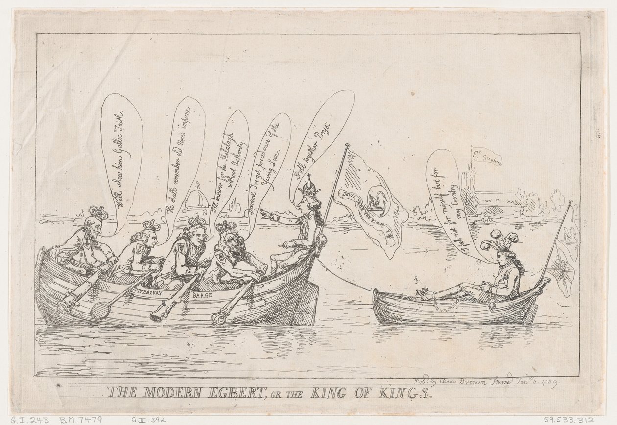 Den moderne Egbert, eller Kongernes Konge, 8. januar 1789., 8. januar 1789. af Thomas Rowlandson