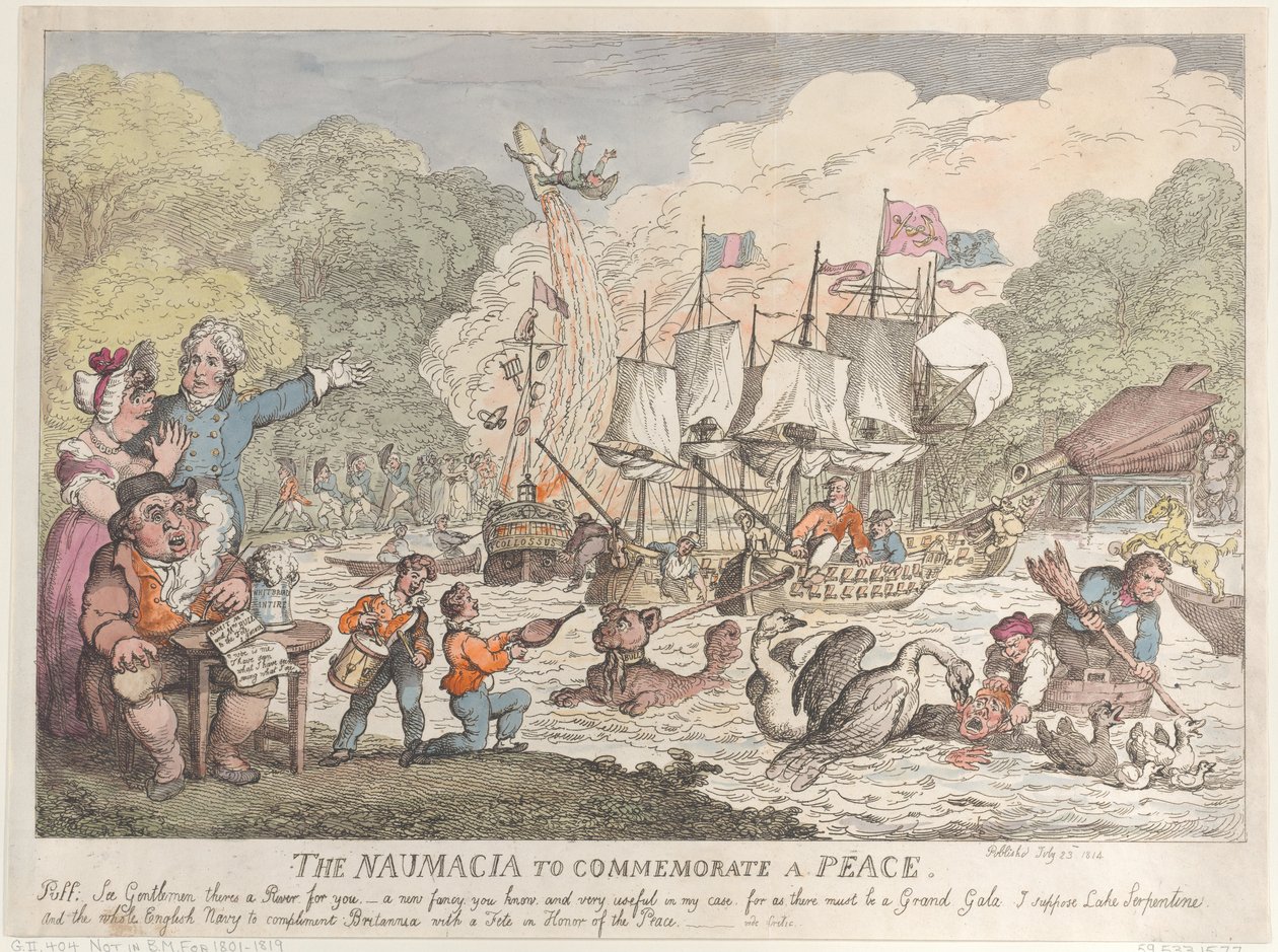 Naumacia til minde om freden af Thomas Rowlandson