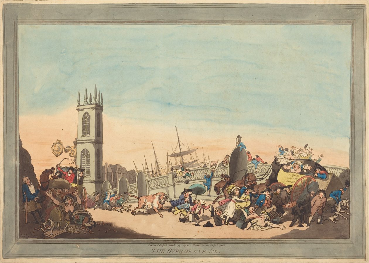 Den overanstrengte okse af Thomas Rowlandson