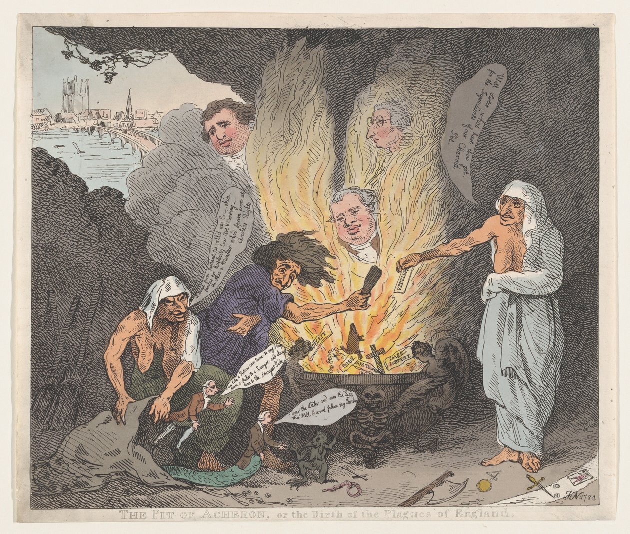 The Pit of Acheron eller The Birth of the Plagues of England, 28. januar 1784., 28. januar 1784. af Thomas Rowlandson