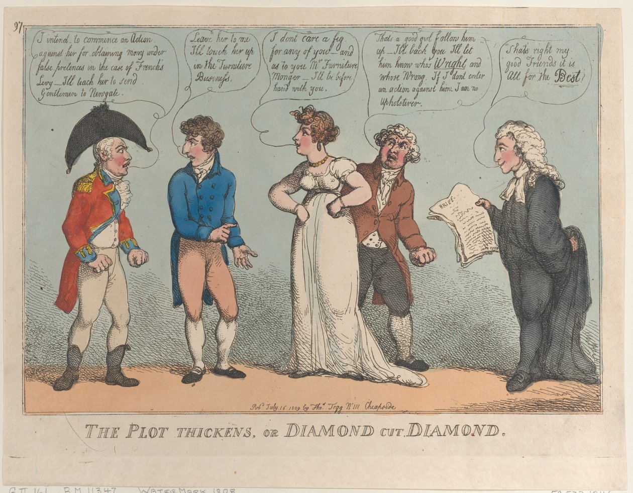 The Plot Thickens, eller Diamond Cut Diamond, 16. juli 1809., 16. juli 1809. af Thomas Rowlandson