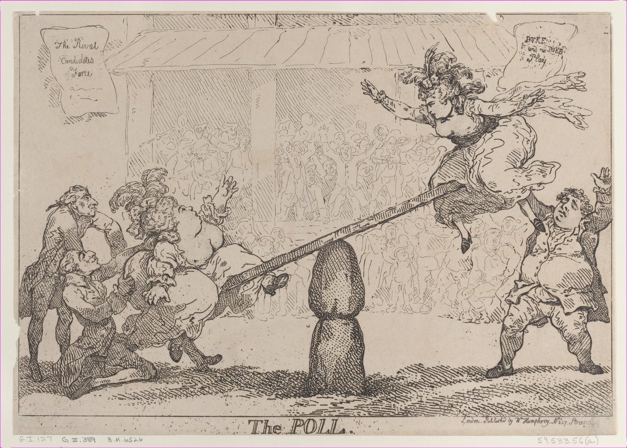 Afstemningen, 12. april 1784., 12. april 1784. af Thomas Rowlandson
