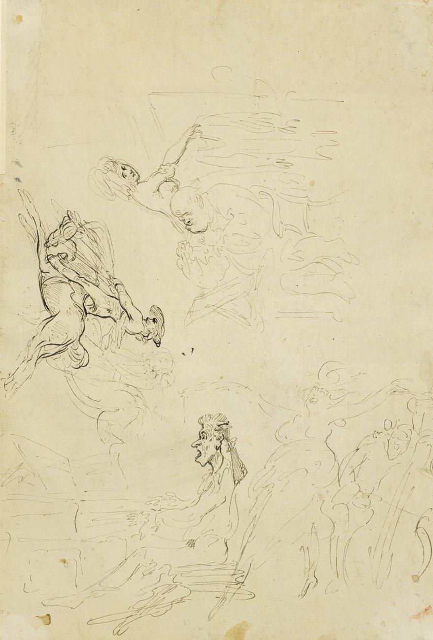 Posthuset, ca. 1778–80 af Thomas Rowlandson