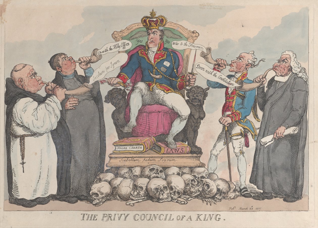 En konges hemmelige råd, 28. marts 1815., 28. marts 1815. af Thomas Rowlandson