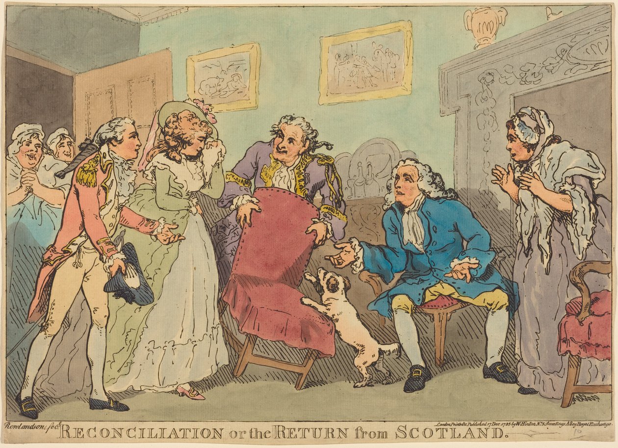 Forsoningen, eller Hjemkomsten fra Skotland af Thomas Rowlandson