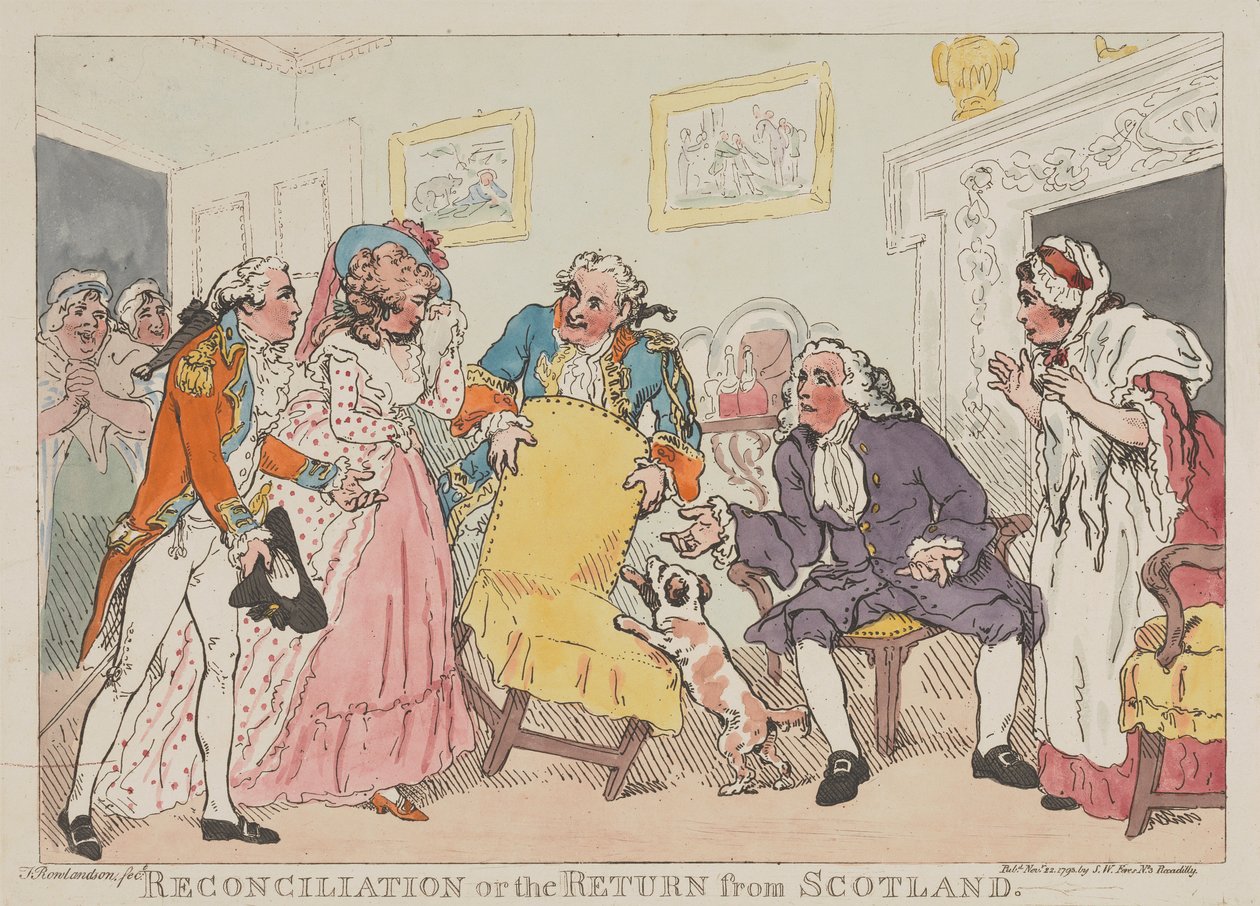 Forsoningen, eller hjemkomsten fra Skotland af Thomas Rowlandson