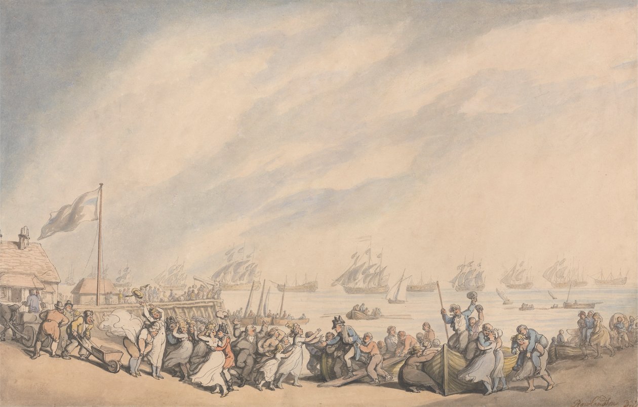 Flådens tilbagevenden til Great Yarmouth i 1797 af Thomas Rowlandson