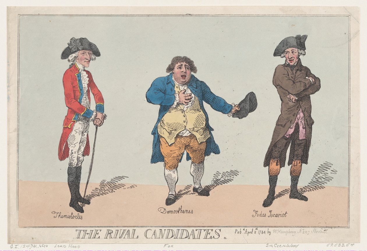 Konkurrentkandidaterne, 8. april 1784., 8. april 1784. af Thomas Rowlandson