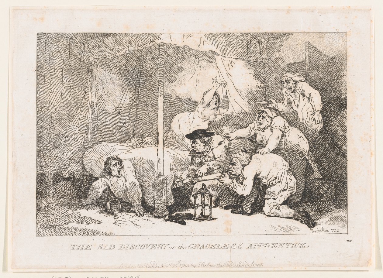 Den triste opdagelse; eller: Den takløse lærling af Thomas Rowlandson