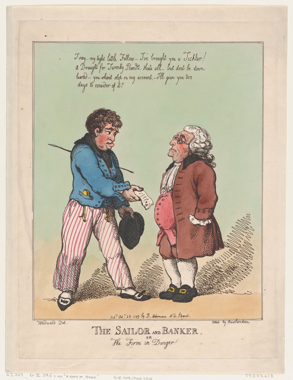 Sømanden og bankmanden, 28. oktober 1799., 28. oktober 1799. af Thomas Rowlandson