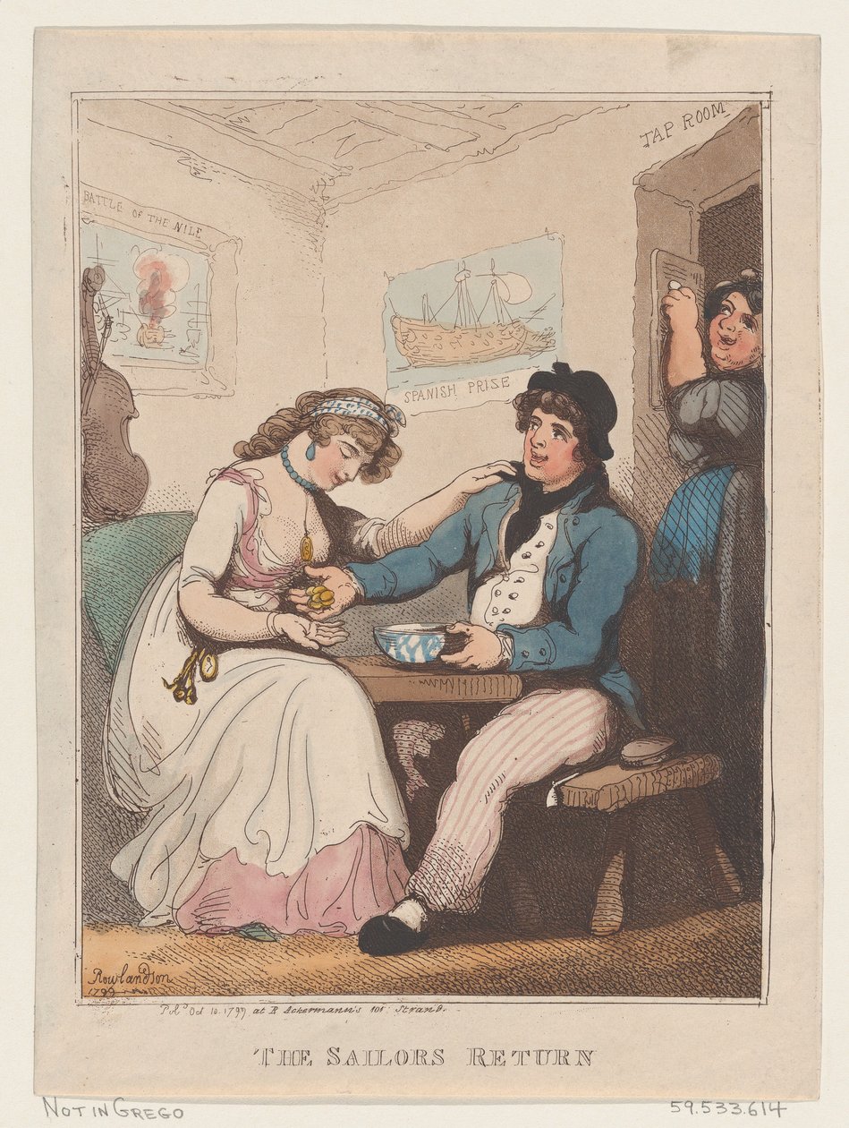 Sømandens Hjemkomst, 10. oktober 1799., 10. oktober 1799. af Thomas Rowlandson