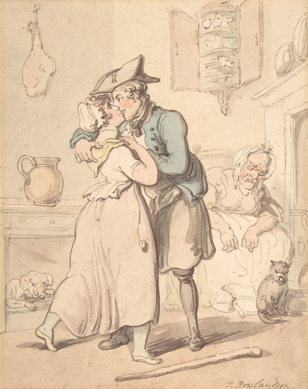 Sømandens tilbagevenden fra aktiv tjeneste, 1780-1827. af Thomas Rowlandson