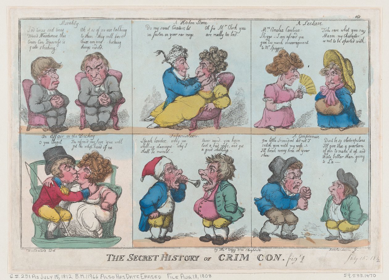 The Secret History of Crim Con, Fig 1, 18. august 1808., 18. august 1808. af Thomas Rowlandson