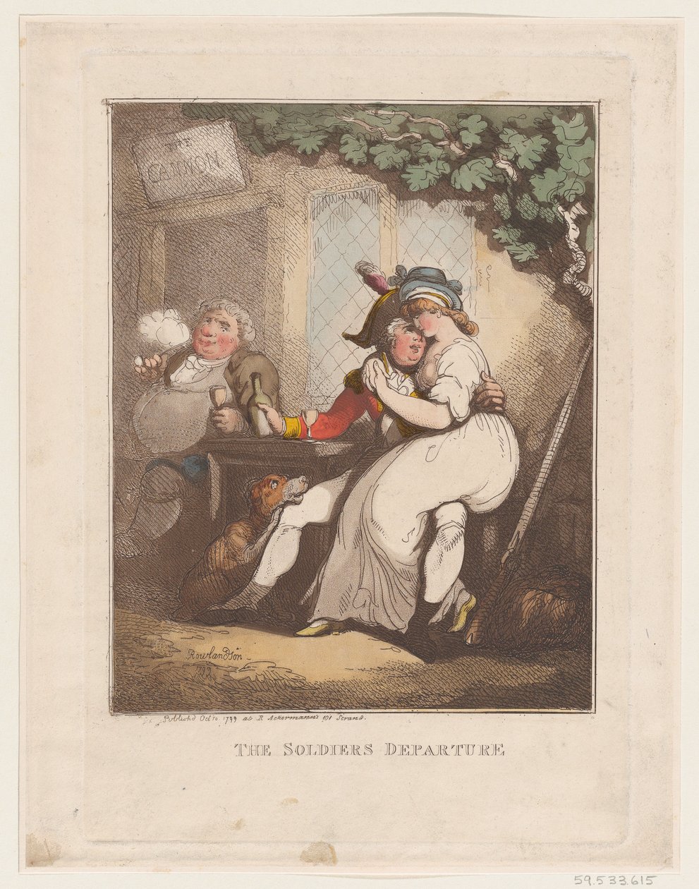 Soldatens afgang, 10. oktober 1799., 10. oktober 1799. af Thomas Rowlandson